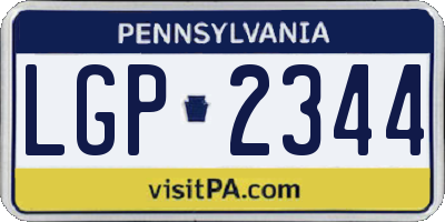 PA license plate LGP2344
