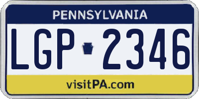 PA license plate LGP2346