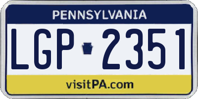 PA license plate LGP2351