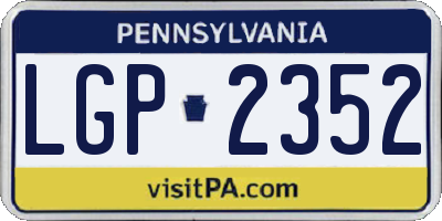 PA license plate LGP2352