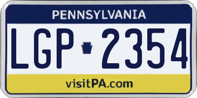 PA license plate LGP2354