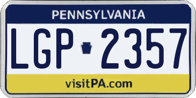 PA license plate LGP2357