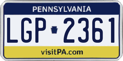 PA license plate LGP2361