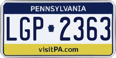 PA license plate LGP2363
