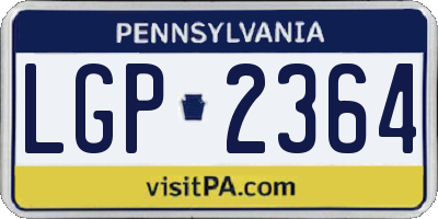 PA license plate LGP2364