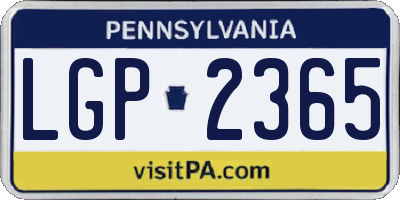PA license plate LGP2365