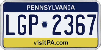 PA license plate LGP2367