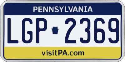 PA license plate LGP2369