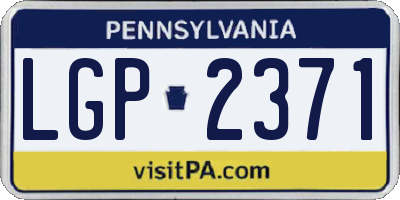 PA license plate LGP2371