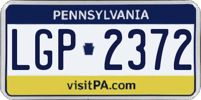 PA license plate LGP2372