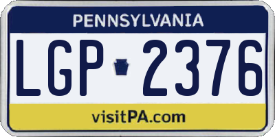 PA license plate LGP2376