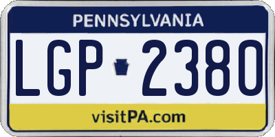 PA license plate LGP2380
