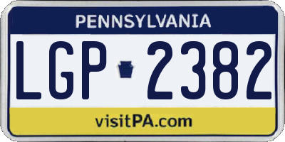 PA license plate LGP2382