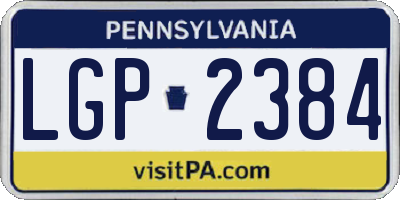 PA license plate LGP2384