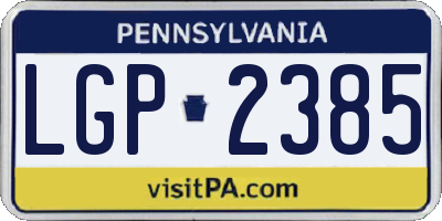 PA license plate LGP2385