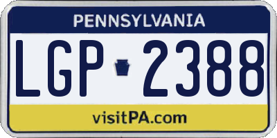 PA license plate LGP2388