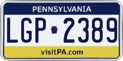 PA license plate LGP2389
