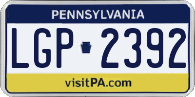 PA license plate LGP2392