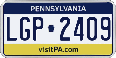 PA license plate LGP2409