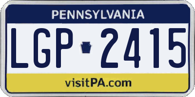 PA license plate LGP2415