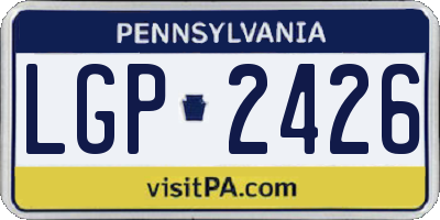 PA license plate LGP2426