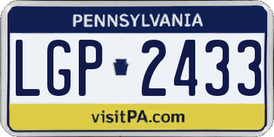 PA license plate LGP2433