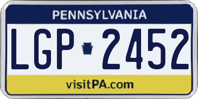 PA license plate LGP2452