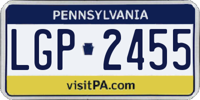 PA license plate LGP2455