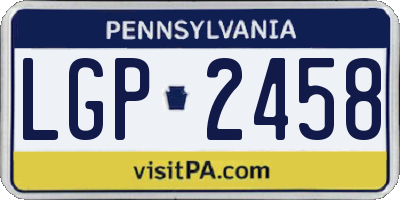 PA license plate LGP2458