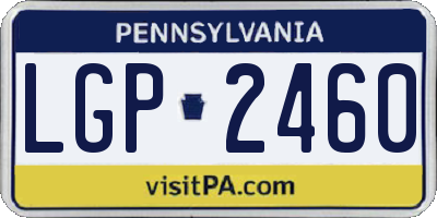 PA license plate LGP2460