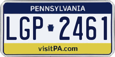 PA license plate LGP2461