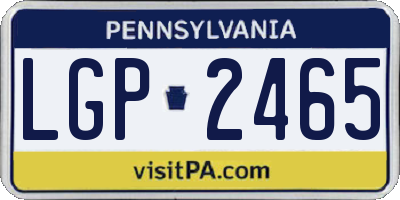 PA license plate LGP2465