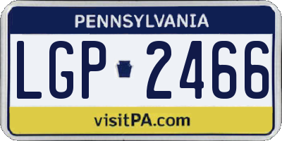 PA license plate LGP2466