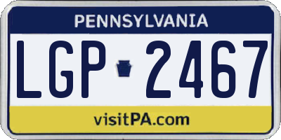 PA license plate LGP2467
