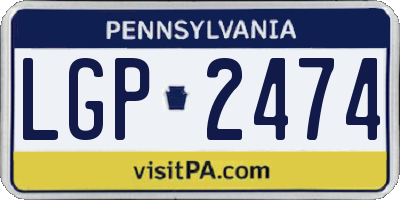 PA license plate LGP2474