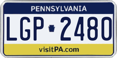 PA license plate LGP2480