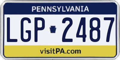 PA license plate LGP2487