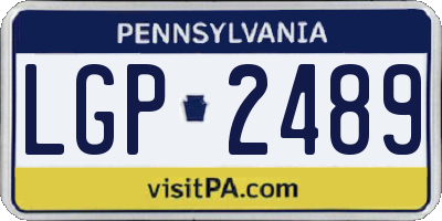 PA license plate LGP2489