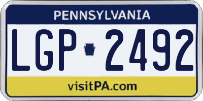 PA license plate LGP2492
