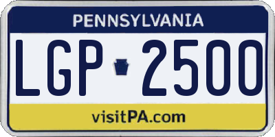 PA license plate LGP2500