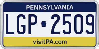 PA license plate LGP2509