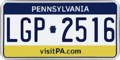 PA license plate LGP2516