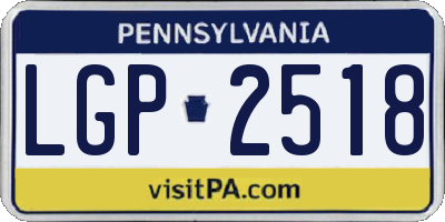PA license plate LGP2518