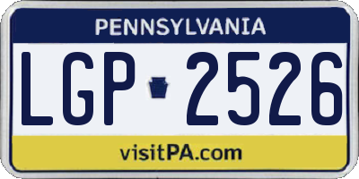 PA license plate LGP2526