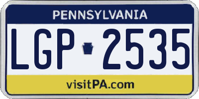 PA license plate LGP2535