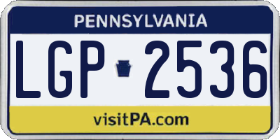 PA license plate LGP2536