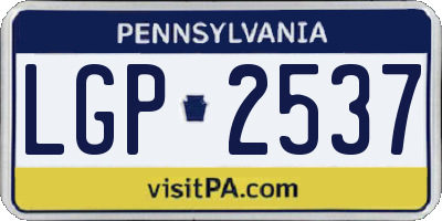 PA license plate LGP2537