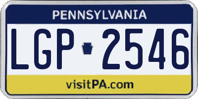 PA license plate LGP2546
