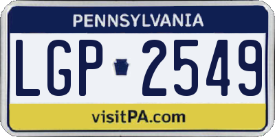 PA license plate LGP2549
