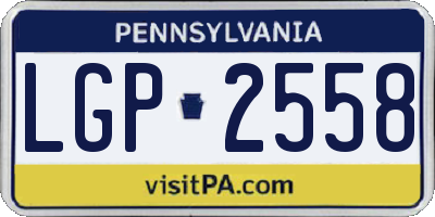 PA license plate LGP2558